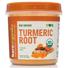 Raw Organic Turmeric Root Powder, 8 oz, BareOrganics Superfoods