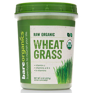 Raw Organic Wheatgrass Powder, 8 oz, BareOrganics Superfoods