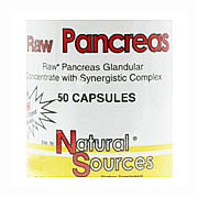 Raw Pancreas, 50 Capsules, Natural Sources