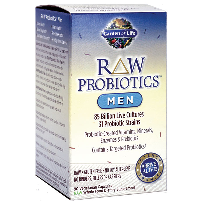 RAW Probiotics for Men, 90 Vegetarian Capsules x 3 Packs, Garden of Life