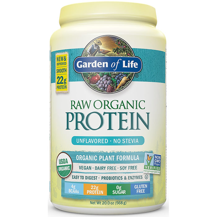Raw Organic Protein Powder - Unflavored, 20 oz (568 g), Garden of Life
