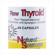 Raw Thyroid, 60 Capsules, Natural Sources