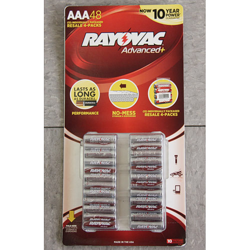 Rayovac Advanced+ AAA Alkaline Batteries, 48 Pack