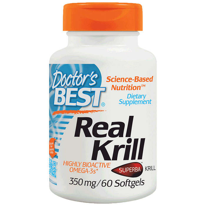 Real Krill 350 mg (Antarctic Krill Oil Complex), 60 Softgels, Doctors Best