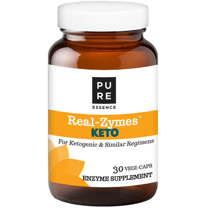 Real-Zymes Keto, Digestive Enzymes Supplement, 30 Vegetarian Capsules, Pure Essence Labs