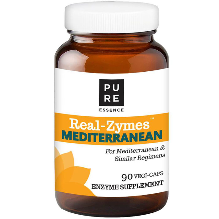 Real-Zymes Mediterranean, Digestive Aid, 90 Vegetarian Capsules, Pure Essence Labs