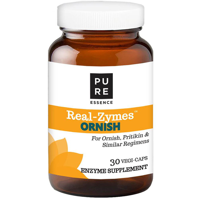 Real-Zymes Ornish, Digestive Enzymes Supplement, 30 Vegetarian Capsules, Pure Essence Labs
