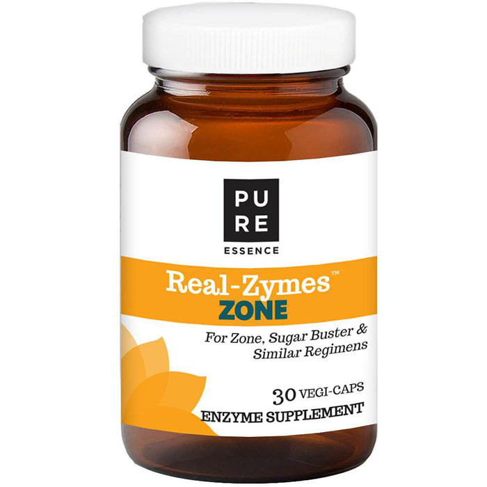 Real-Zymes Zone, Digestive Enzymes Supplement, 30 Vegetarian Capsules, Pure Essence Labs