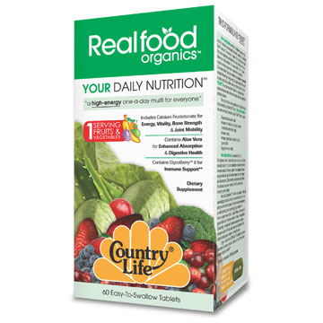 Country Life Realfood Organics Your Daily Nutrition, High-Energy Multi, 60 Tablets, Country Life
