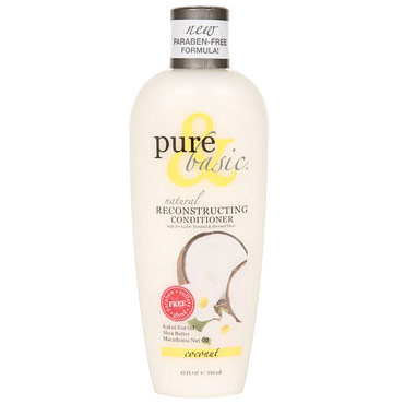 Pure & Basic Natural Reconstructing Conditioner, Coconut, 12 oz, Pure & Basic
