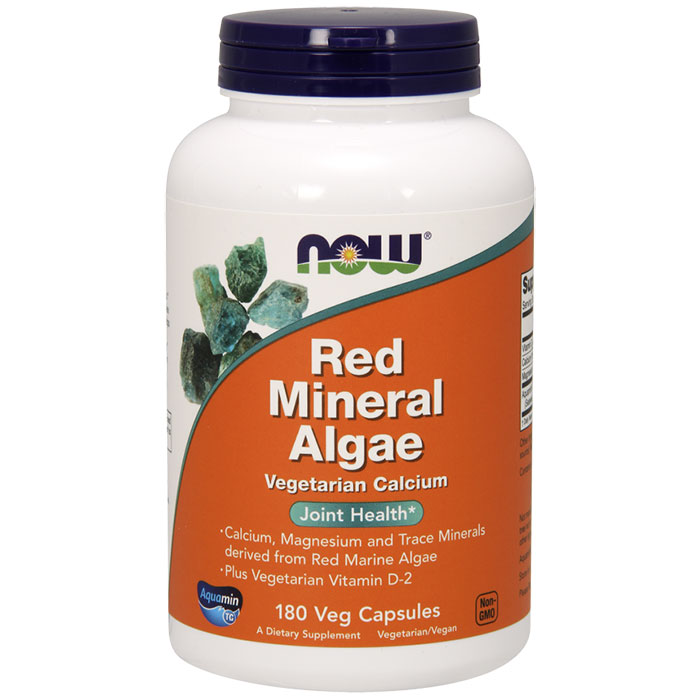 Red Mineral Algae, Vegetarian Calcium, 180 Veg Capsules, NOW Foods