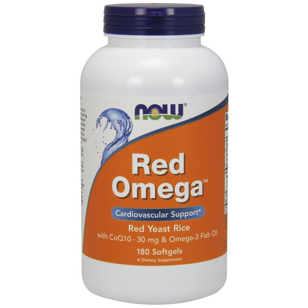 Red Omega (Red Yeast Rice plus CoQ10 & Omega-3), 180 Softgels, NOW Foods