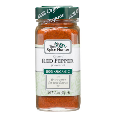 Red Pepper (Cayenne) Ground, 100% Organic, 1.5 oz x 1 Bottle, Spice Hunter