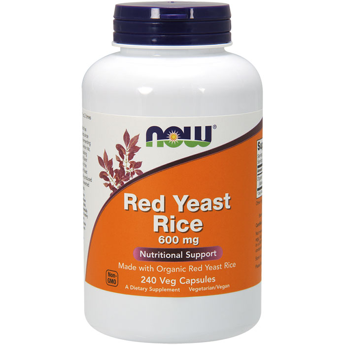NOW Foods Red Yeast Rice 600 mg, 240 Vcaps, NOW Foods