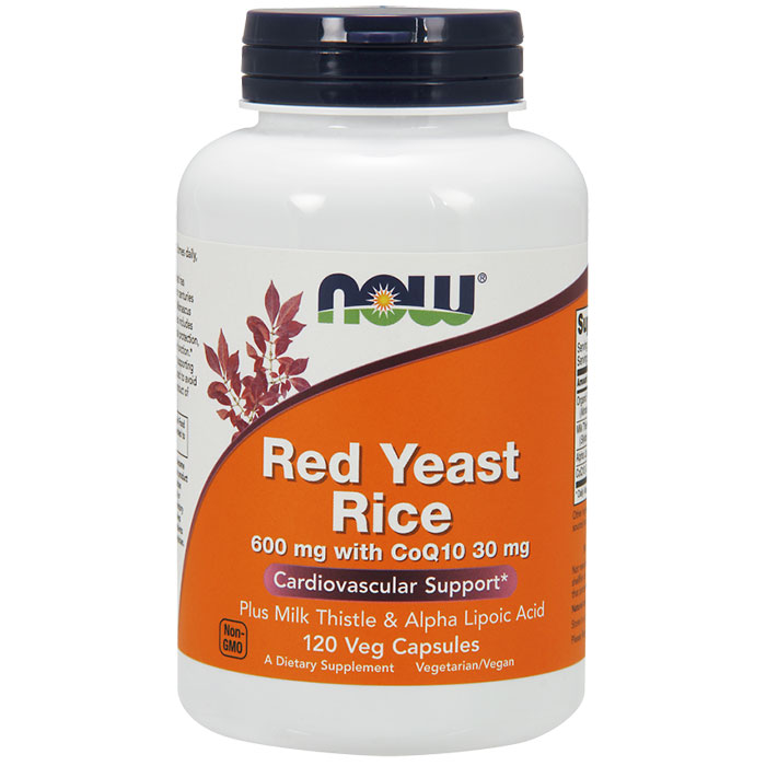 Red Yeast Rice 600 mg + CoQ10 30 mg, Value Size, 120 Vegetarian Capsules, NOW Foods