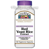 Red Yeast Rice Extract 150 Vegetarian Capsules, 21st Century Health Care