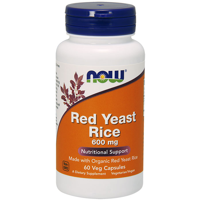 Red Yeast Rice 600 mg, 60 Vegetarian Capsules, NOW Foods