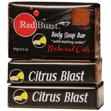 RedBurst Soap RedBurst Body Soap Bar with Natural Oils & Baking Soda, Citrus Blast, 3.2 oz