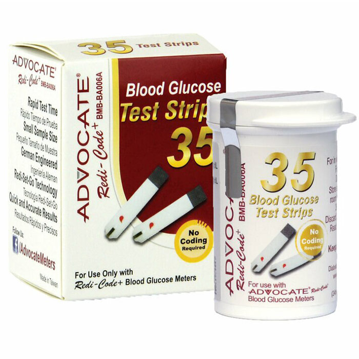 Redi-Code Plus Blood Glucose Test Strips, 35 ct/Box, Advocate