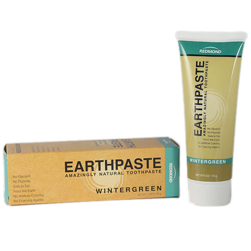 Redmond Trading Company Redmond Real Salt Earthpaste Amazingly Natural Toothpaste, Wintergreen, 4 oz