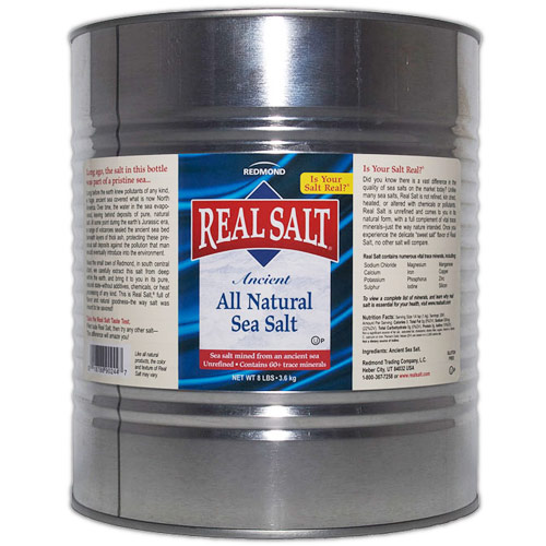 Redmond Trading Company Redmond Real Salt Food Storage Can, Ancient All Natural Sea Salt, 8 lb, Redmond Trading Company