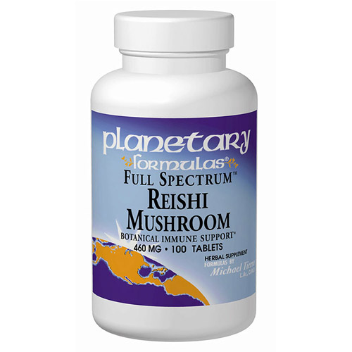 Reishi Mushroom 460mg Full Spectrum 50 tabs, Planetary Herbals