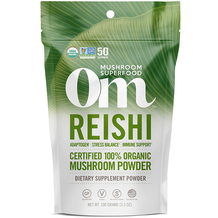 Reishi Mushroom Superfood Powder, 100 g, Om Organic Mushroom Nutrition