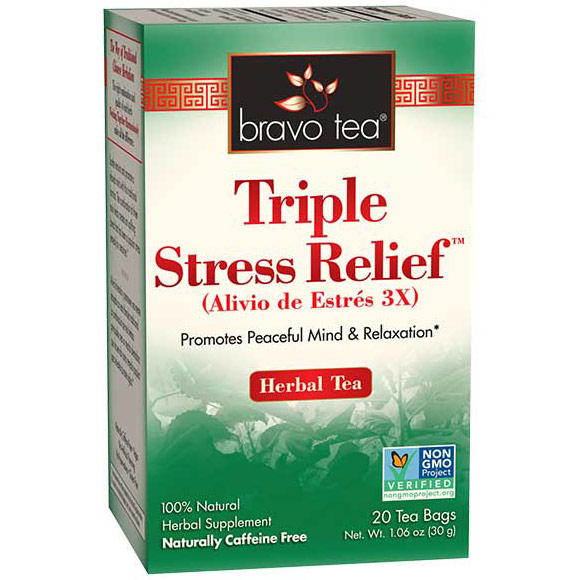 Triple Stress Relief Herbal Tea, 20 Tea Bags, Bravo Tea