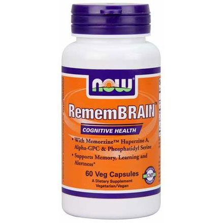 RememBRAIN, With Huperzine A, Alpha-GPC & Phosphatidyl Serine, 60 Veg Capsules, NOW Foods