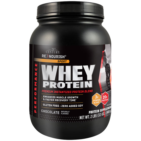 ReNourish Sport Whey Protein, Chocolate Flavor, 2 lb, 21st Century HealthCare