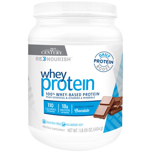 ReNourish Whey Protein, Chocolate Flavor, 1 lb, 21st Century HealthCare