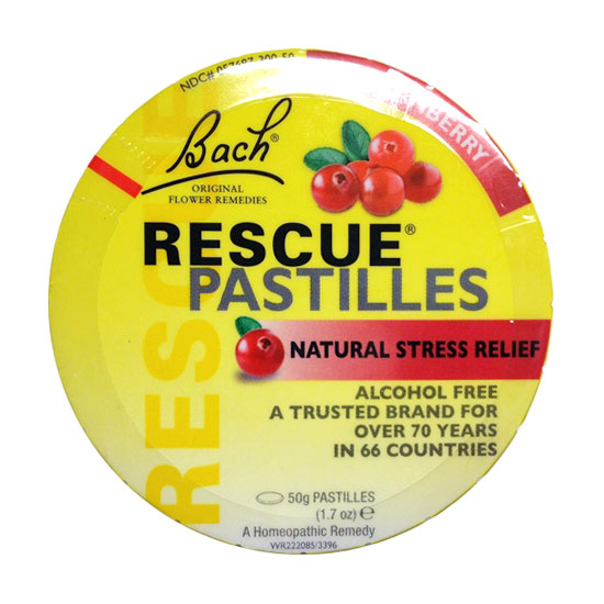 Rescue Pastilles - Cranberry Flavor, 50 g, Bach Original Flower Remedies