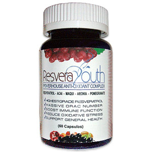 Resvera Youth, Anti-Oxidant Formula with Resveratrol, 60 Capsules, 4 Organics
