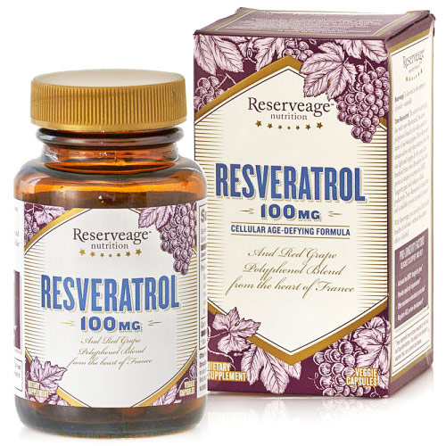 Resveratrol 100 mg, Cellular Age-Defying Formula, 30 Veggie Capsules, ReserveAge Organics