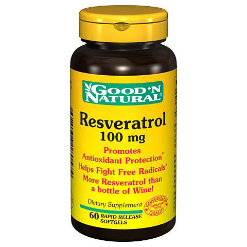 Good 'N Natural Resveratrol 100 mg, 60 Softgels, Good 'N Natural