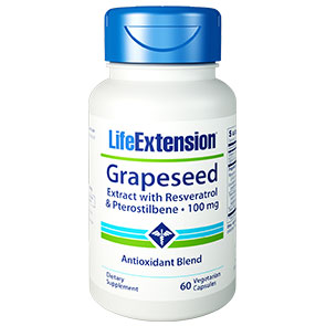 Grapeseed Extract with Resveratrol & Pterostilbene, 60 Vegetarian Capsules, Life Extension