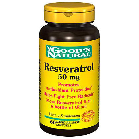 Good 'N Natural Resveratrol 50 mg, 60 Capsules, Good 'N Natural
