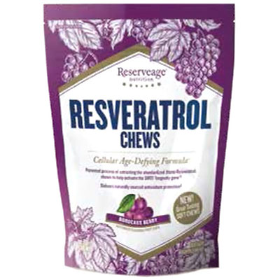 Resveratrol Chews, Bordeaux Berry Flavor, 30 Soft Chews, Reserveage Nutrition