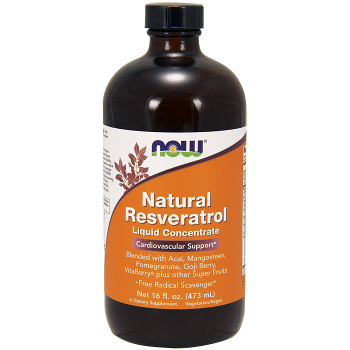Natural Resveratrol Liquid Concentrate, 16 oz, NOW Foods