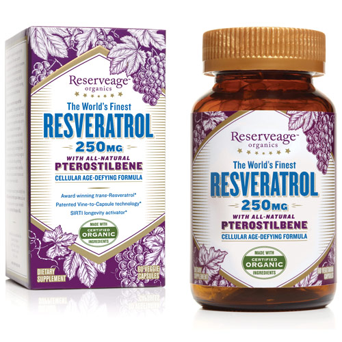 Resveratrol with Pterostilbene 250 mg, 60 Veggie Capsules, ReserveAge Organics