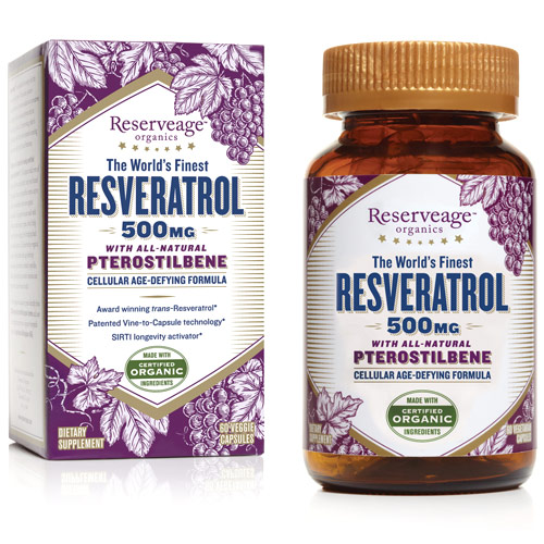 Resveratrol with Pterostilbene 500 mg, 60 Veggie Capsules, ReserveAge Organics