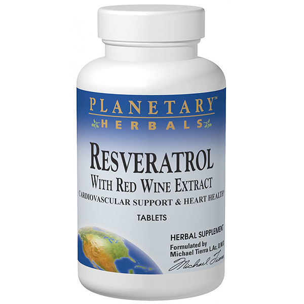 Planetary Herbals Resveratrol with Red Wine Extract 60 tabs, Planetary Herbals