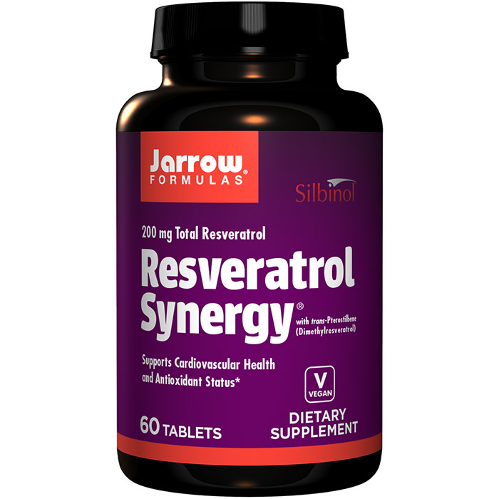 Resveratrol Synergy 200 mg, 60 Easy-Solv Tablets, Jarrow Formulas