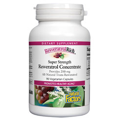 ResveratrolRich 250 mg, Resveratrol Rich, 60 Veggie Caps, Natural Factors