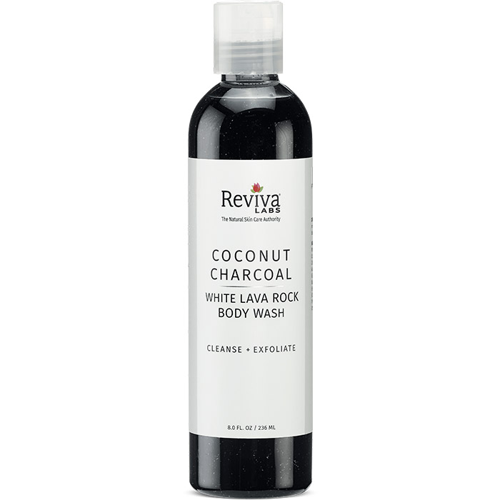 Reviva Labs Coconut Charcoal & White Lava Rock Body Wash, 8 oz