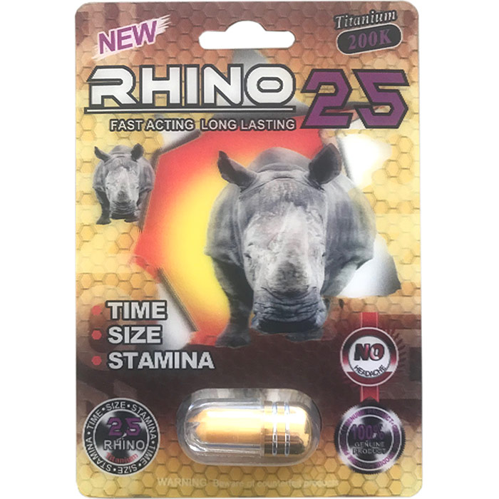 Rhino 25 (Titanium 200K), Male Sexual Performance Enhancer, 1 Capsule