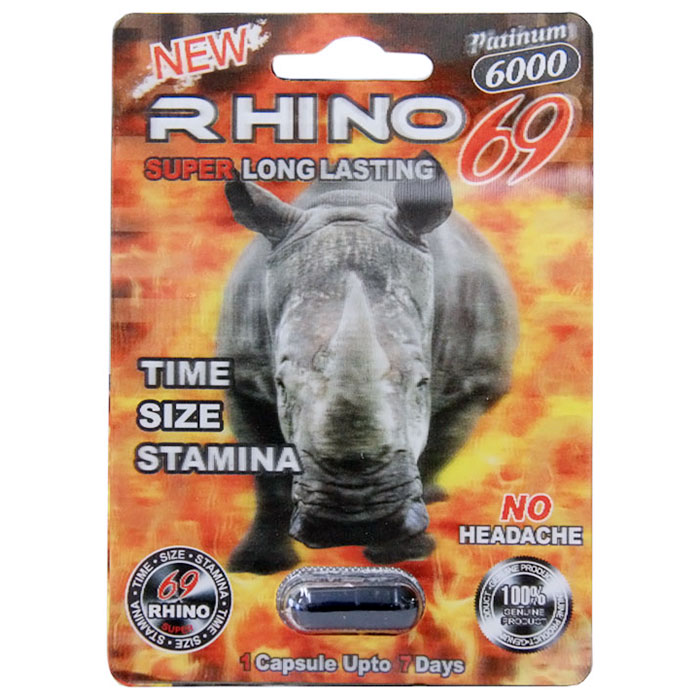 Rhino 69 (Platinum 8000), Natural Male Sexual Enhancer, 1 Capsule