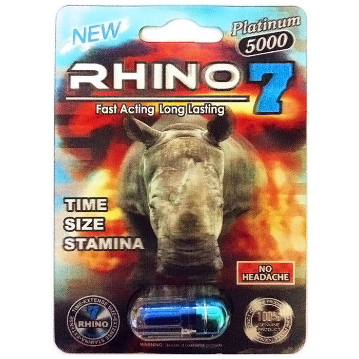 Rhino 7 (Platinum 5000), Male Sexual Supplement, 1 Capsule