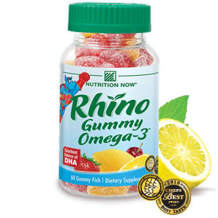 Nutrition Now Rhino Gummy Omega-3 Chewable with DHA, 60 Chews, Nutrition Now