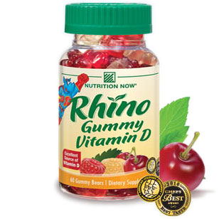 Nutrition Now Rhino Gummy Vitamin D Chewable, 60 Bears, Nutrition Now